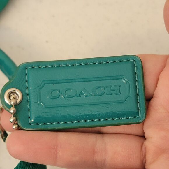 Coach Signature Getaway Packable Weekender Bag w/ Toiletries Bag Green Teal - Picture 4 of 14